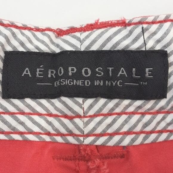 Aeropostale Womens Sz 0 Midi Twill 4'' Inseam Cuffed Low Rise Orange Shorts - Picture 3 of 13